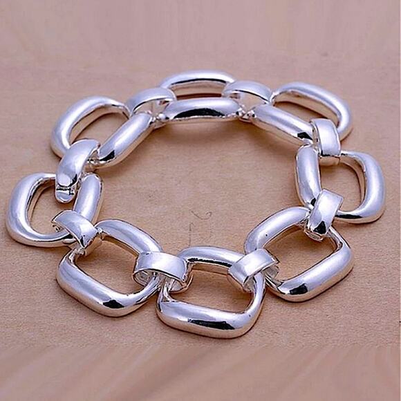 Chain Link Sterling Silver Bracelet - Picture 3 of 14